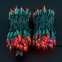 Yuletime 200 Multicolor Christmas Lights Pack Of 2 Strands Of 21 Ft 100 Count Ul Certified Incandescent Mini String Light Mult