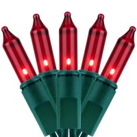 Yuletime 200 Red Christmas Lights Pack Of 2 Strands Of 21 Ft 100 Count Ul Certified Incandescent Mini String Light Red Green