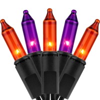 Yuletime 200 Orange Purple Christmas Lights Pack Of 2 Strands Of 21 Ft 100 Count Ul Certified Incandescent Mini String Light