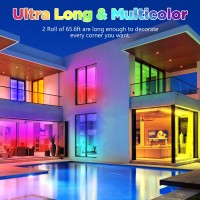 130Ft Led Lights For Bedroom, Lxyoug App Control Music Sync Color Changing,Ultra Long Rgb 5050 Led Strip Lights With 44Keys Ir Remote For Christmas Room Home Decoration