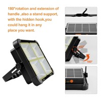 Cosyeasy Portable Led Work Solar Light 100W 16500Mah 10000 Lm 336Led Ip66 With Stepless Brightness Job Site Rechargeable Floor Light For Power Failure Emergency Worklight Car Repair For Snowstorm