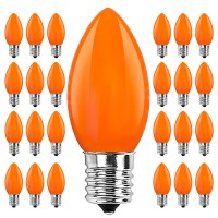 C9 Orange Replacement Bulbs 25 Pack C9 Ceramics Orange Halloween Light Bulbs For Indoor Outdoor Patio Halloween Christmas Strin