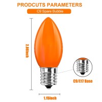 C9 Orange Replacement Bulbs 25 Pack C9 Ceramics Orange Halloween Light Bulbs For Indoor Outdoor Patio Halloween Christmas Strin