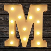 Led Light Up Letters Lights, 26 Alphabet Light Up Marquee Number Letters Sign, Light Up Letters Wedding/Birthday Party Night Light Home Bar Decoration (M)