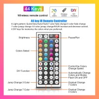 Tjoy 100 Ft Led Strip Lights With 44 Key Remote, Multi-Color Rgb Smd5050 Led Lights, 12 Volt Color Changing Led Light Strip For Bedroom,Room,Tv,Diy Decor(44 Key Remote Control +50 Ft X2+Indoor Only)