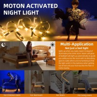 Motion Sensor Led Light Strip, 2Pcs 9.8Ft Motion Sensor Light Indoor With Automatic Shut-Off Timer, Motion Activated Bed Lights Under Cabinet Lighting Kit For Bedroom Home Hallway (3000K Warm White)