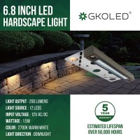 Gkoled 4Pack Replaceable 68 Led Hardscape Lights Low Voltage Retaining Wall Light Paver Wall Hardscape Lighting Outdoor L