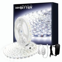 Daybetter White Led Strip Light, 32.8Ft Dimmable Led Strip, 6500K 12V Light Strips, 600 Leds 2835 Tape Lights For Bedroom, Kitchen, Mirror, Home Decoration