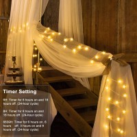 Echosari Star String Lights Battery Operated, 50 Led Pink Star Lights 16.4 Ft Color Changing With Remote For Kids Bedroom Wedding Party Dec