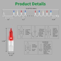 Lamphome Patriotic String Lights Red White Blue Mini Lights With White Wire 196Ft 100 Count Ul Certified String Lights For