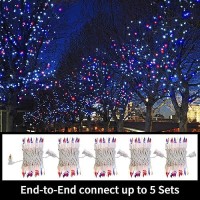 Lamphome Patriotic String Lights Red White Blue Mini Lights With White Wire 196Ft 100 Count Ul Certified String Lights For