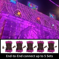 Lamphome Superbright Extendable Purple Halloween Decoration 100 Lights 196Ft Ul Certified Mini Bulb String Lights Set For Outd