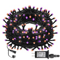 Dazzle Bright Purple And Orange Halloween Lights 66Ft 200 Led Halloween Lights Outdoor With 8 Modes Waterproof Halloween Decor