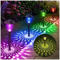 Ensli Solar Pathway Lights 8 Pack Bright Color Changingwarm White Solar Lights Outdoor Waterproof Solar Garden Lights Outdoor