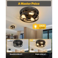 Sunco Farmhouse 3Light Flush Mount Ceiling Light Fixture Hallway Matte Black Outdoor Lights Anticorrosive E26 Base A19 Edi