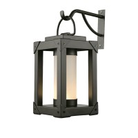 Globe Electric 44753 Led Integrated Battery Operated Outdoor Lantern, Bronze, Frosted Acrylic Panels, Wall Anchor And Accessories Included, 15 Lumens, 3000 Kelvin, Outdoor Lantern For Patio Waterproof