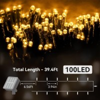 Solar String Lights Outdoor Waterproof Ultra Bright Fairy Lights 2Pack 100L 8 Modes Garden Light Christmas Tree Decorations Outdoor Lights For Christmas,Thanksgiving Yard Party Wedding (Warm White)