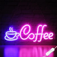 Xiyunte Coffee Neon Sign, Bright Led Coffee Sign With Metal Chain, Usb Powered Neon Coffee Signs For Coffee Bar Wall Decor Cafe Restaurant Shop Window