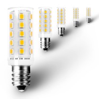 Ziomitus Dimmable E12 C7 Candelabra Led Light Bulbs 4W, E12 25W-40 Watt Halogen Equivalent, 3000K Warm White T6 Small Base 120V E12 Led Bulbs For Ceiling Fan Light Salt Lamp,450Lm(5Pack)