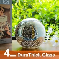 Lighted Mercury Glass Ball Table Lamp Silver Cordless Glass Orb Christmas Decor Ball Led Light Globe Modern Light Up Battery O