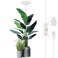 Yadoker Plant Grow Light, Led Growing Light Full Spectrum For Indoor Plants,Height Adjustable, Automatic Timer, 5V Low Safe Voltage,Idea For Large Plant Light