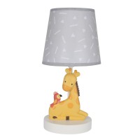 This custom hand painted 2dimensional Mighty Jungle resin lamp is sure to delight your little one It will add a soft glow to your childs room The total height of the lamp and shade is approximately 115 inches Our loveable giraffe sits comfortably on a whi