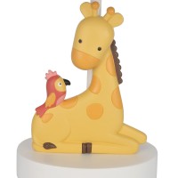 This custom hand painted 2dimensional Mighty Jungle resin lamp is sure to delight your little one It will add a soft glow to your childs room The total height of the lamp and shade is approximately 115 inches Our loveable giraffe sits comfortably on a whi