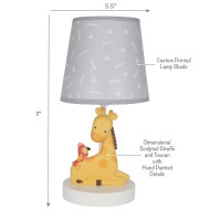 This custom hand painted 2dimensional Mighty Jungle resin lamp is sure to delight your little one It will add a soft glow to your childs room The total height of the lamp and shade is approximately 115 inches Our loveable giraffe sits comfortably on a whi