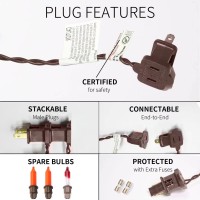 Justpro 100Lights Orange Purple And Green Extrabright With End Connectors Halloween Decorative Lights 598M Ul Certified Mini S