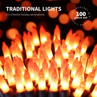 Justpro 100Lights Orange Extrabright With End Connectors Halloween Decorative Lights 598M Ul Certified Mini String Light Set W