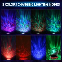 Ocean Wave Projector, Night Light Lamp12 Led Remote Control Timer 8 Colors Changing Led Kids Night Light Projector For Baby Children Adult Bedroom Living Room Decorations