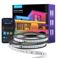 Govee Outdoor Led Strip Lights Waterproof, 65.6Ft Rgbic Rope Lights Outdoor Work With Alexa, Color Changing Outdoor Led Lights, Smart Wifi Tape Lights For Eave Roof Pool Balcony, 2 Ropes Of 32.8Ft