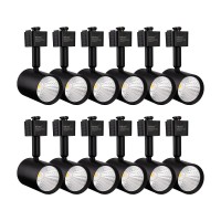 Mirrea Led Track Lighting Heads Compatible With Single Circuit J Type Rail Ceiling Spotlight For Accent Task Wall Art Exhibition Lighting 6.5W 4000K Neutral White 24 Black Painted Pack Of 12