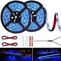 Led Boat Strip Lights, 40Ft Marine Pontoon Led Lights, Waterproof Boat Interior Light, Under Gunnel Lights, Boat Deck Light, Night Fishing Lights, Good For Pontoon Bass Fishing Yacht Kayak (Blue)