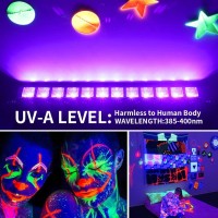 Tigqiang 2 Pack Led Black Light, Blacklight Bar Light Up To 1200Ft Area With Switch+Plug+5Ft Cable, Glow Party Light Supply For Halloween, Fluorescent Poster, Body Paint, Birthday, Bedroom, Classroom