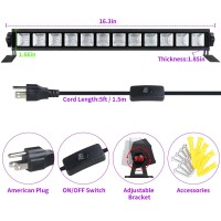 Tigqiang 2 Pack Led Black Light, Blacklight Bar Light Up To 1200Ft Area With Switch+Plug+5Ft Cable, Glow Party Light Supply For Halloween, Fluorescent Poster, Body Paint, Birthday, Bedroom, Classroom