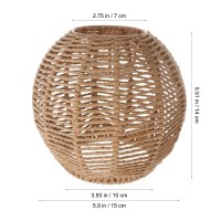 Angoily 3Pcs Woven Pendant Light Shade, E27 Natural Simple Hand Weaved Pendant Light, Ceiling Rattan Hanging Lamp Shade, Farmhouse Hanging Lamp, Rattan Chandelier Pendant Light(5.89X5.89X5.5Inch)