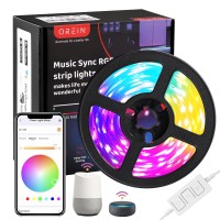 Orein Smart Led Strip Lights 11.5Ft Music Sync Led Lights Rgbic Compatible With Alexa And Google Assistant App Control Color Changing Wifi Strip Lights For Home Decoration