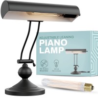 Home Intuition Classic Antique Retro Adjustable Leaning Piano Lamp Banker Desk Light (Brushed Brass)