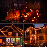 Odeetronic Halloween Orange Lights 163Ft 50 Led C3 Orange String Lights 120V Ul Certified Halloween String Lights Connectable