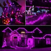 Odeetronic Christmas Purple Lights 163Ft 50 Led C3 Mini Purple Lights Connectable 120V Ul Certified Christmas String Lights O