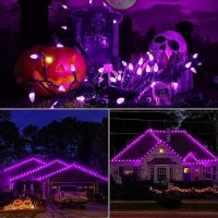 Odeetronic Christmas Purple Lights 163Ft 50 Led C3 Mini Purple Lights Connectable 120V Ul Certified Christmas String Lights O