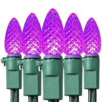 Odeetronic Christmas Purple Lights 163Ft 50 Led C3 Mini Purple Lights Connectable 120V Ul Certified Christmas String Lights O