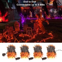 Odeetronic Orange Halloween Lights 2163Ft 100 Count Orange Incandescent Lights Connectable Plugin Outdoor Orange Lights Mini