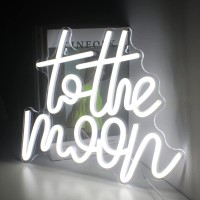 Looklight To The Moon Neon Sign,Neon Sign Room, Led Signs For Bedroom,Neon Signs For Wall Decor,Usb Connectivity Ledlight Sign,Moon Neon Signs For Wedding,Home Wall Decor Birthday Party,Bedroom Decor