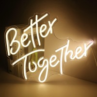 Looklight Better Together Neon Sign,Neon Light For Room,Wedding Neon Sign,Warm White Led Neon Light Usb Connectivity,Neon Signs For Wall Decor,Led Signs For Decor,Wedding,Engagement Party,Birthday