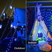 Zhouduidui Blue Christmas Lights Outdoor, 800Led 330Ft Blue String Lights, 8 Modes Plug In Waterproof Indoor Outdoor Christmas Lights For Christmas Wedding Party Bedroom Garden Yard Tree Decoration