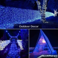 Zhouduidui Blue Christmas Lights Outdoor, 800Led 330Ft Blue String Lights, 8 Modes Plug In Waterproof Indoor Outdoor Christmas Lights For Christmas Wedding Party Bedroom Garden Yard Tree Decoration