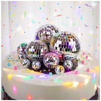 12 Pcs Cake Topper Disco Balls, Various Sizes Disco 4D Ball Cake Decorations, Disco 4D Balls For Cake, Disco 4D Ball Centerpiece Decor 70S Disco Themed Cake Toppers For Birthday