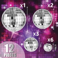 12 Pcs Cake Topper Disco Balls, Various Sizes Disco 4D Ball Cake Decorations, Disco 4D Balls For Cake, Disco 4D Ball Centerpiece Decor 70S Disco Themed Cake Toppers For Birthday